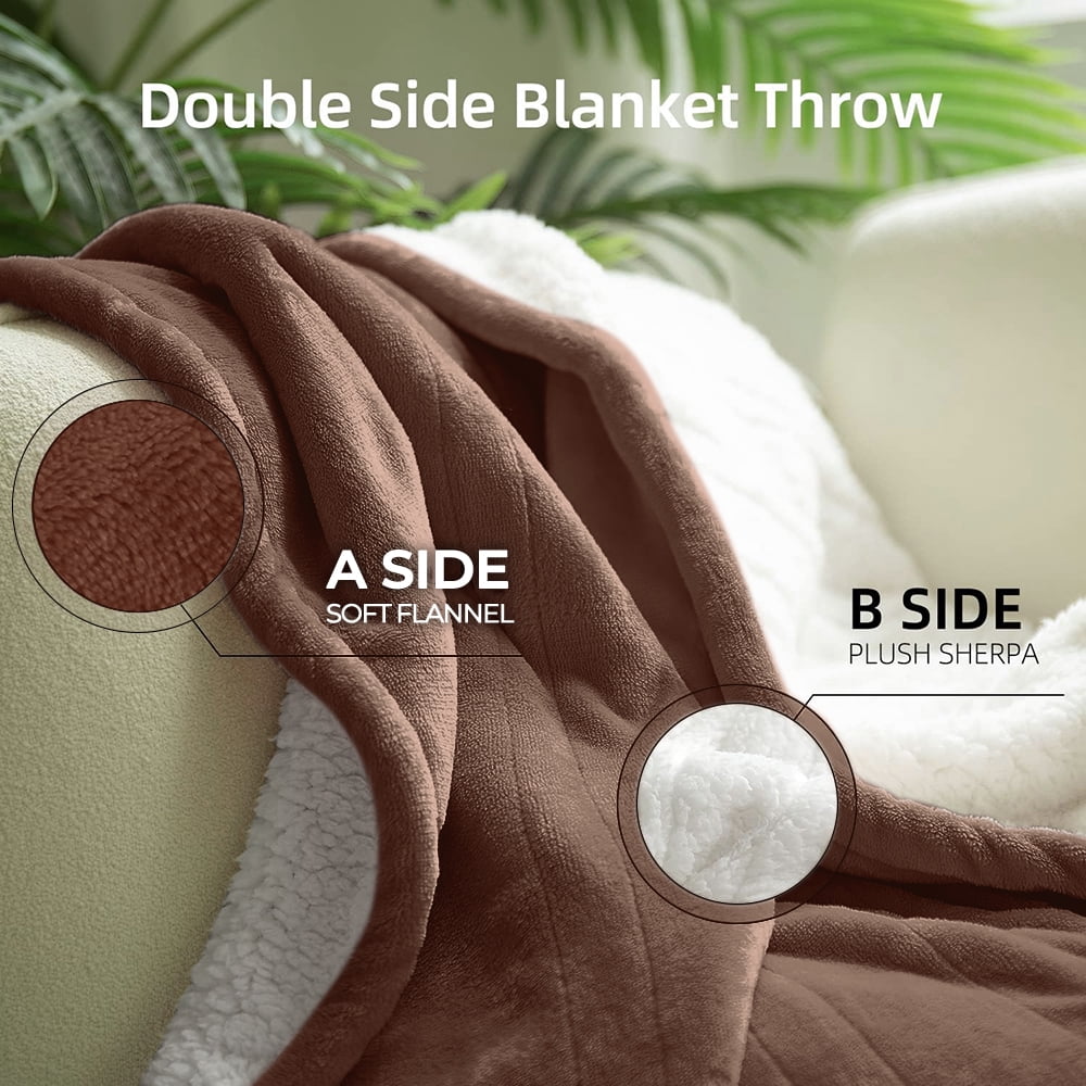 kibhous Electric Heated Throw Blanket 50''x60'' with 3 Heating Levels, Automatically Shut Down after 4h with Overheat Protection Machine Washable(Brown)