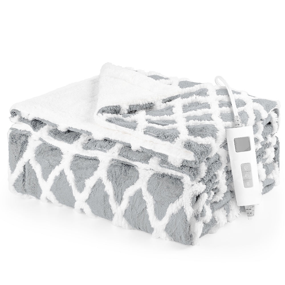 kibhous Heated BlanketThrown 50''X60''-with 6 Heating Levels , 8-Hour Selectable Auto Shut-Off (Gray) ﻿