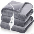 Heated Throw Blanket 50"x 60", Double-Sided Flannel with 3 Optional Heating Levels ,4H Auto Shut-off- Gray