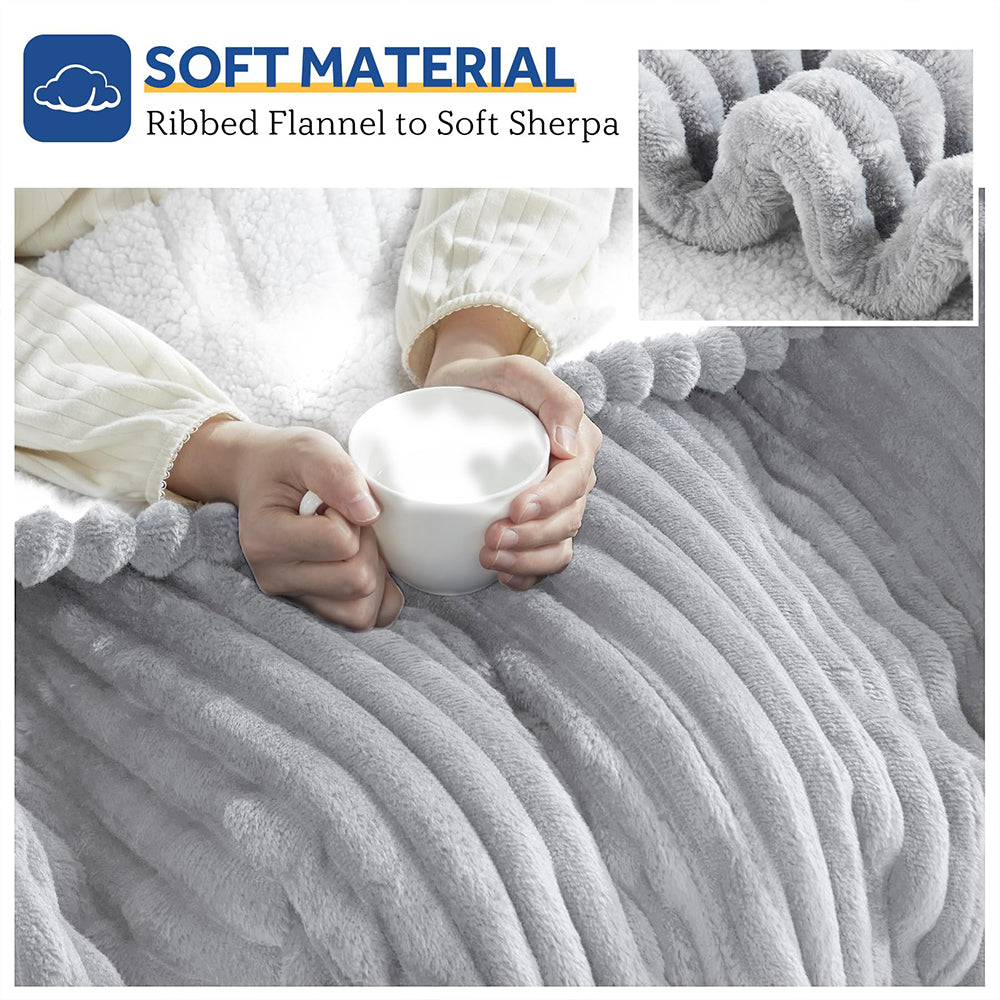 Heated Electric Throw Blanket, 50"x60", 6 Heat Levels, Auto-Off Timer, Machine Washable