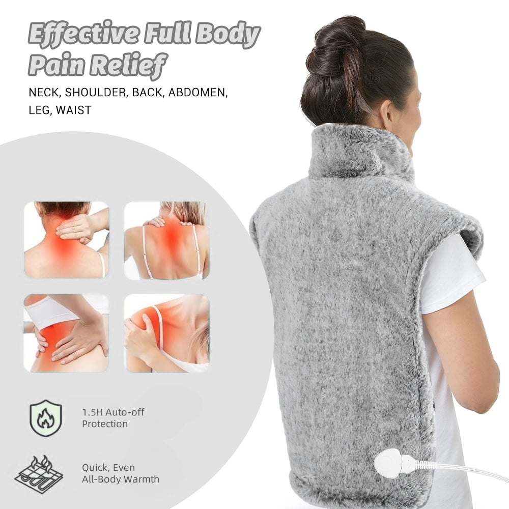 24"x36" Heating Pads for Neck and Shoulder, Back Heating Vest Fast Heating with 6 Heat Settings,Christmas Gift, Grey