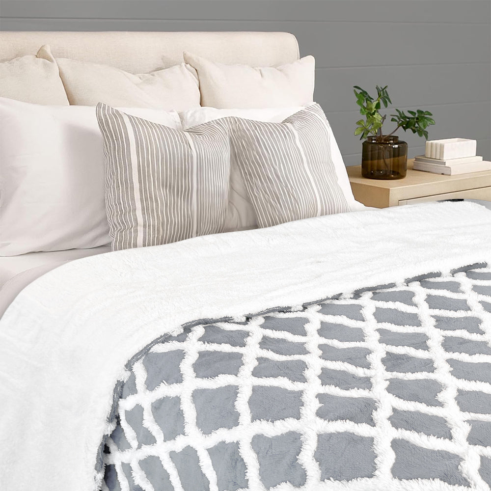 kibhous Heated BlanketThrown 50''X60''-with 6 Heating Levels , 8-Hour Selectable Auto Shut-Off (Gray) ﻿