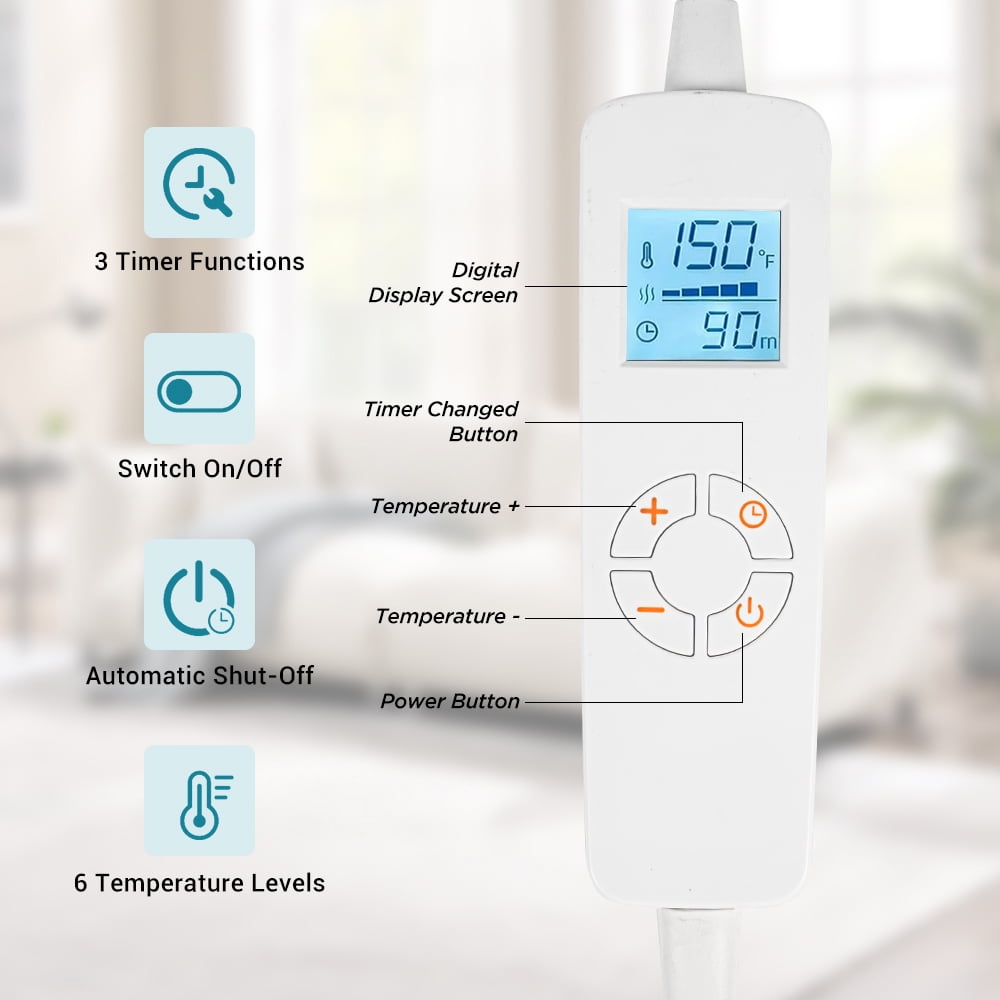 24"x36" Heating Pads for Neck and Shoulder, Back Heating Vest Fast Heating with 6 Heat Settings,Christmas Gift, Blue