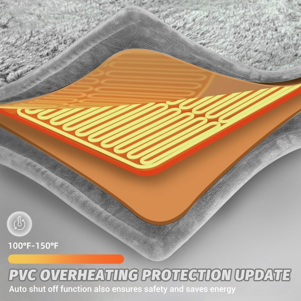 24"x36" Heating Pads for Neck and Shoulder, Back Heating Vest Fast Heating with 6 Heat Settings,Christmas Gift, Grey