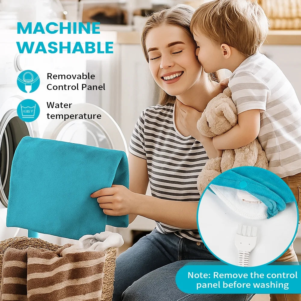 12" x 24" Heating Pad with 3 Heat Settings Auto Shut Off,Machine Washable Removable Cover Blue