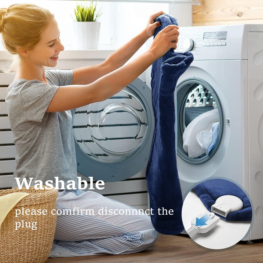 kibhous Heating Pad for Back, Neck and Shoulders, 24 x 33 inches with 10 Heating Levels , Dark Blue