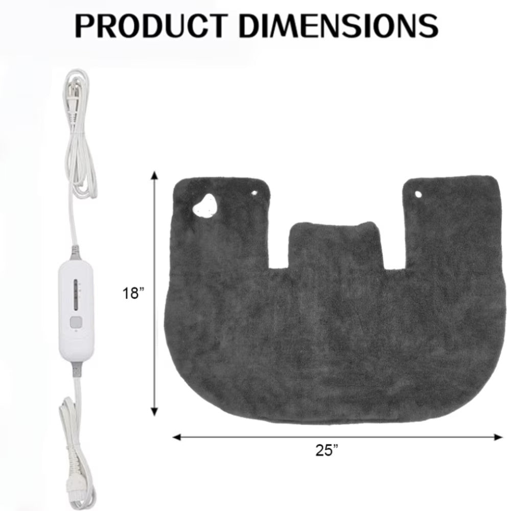 18" x 25"Heating Pad for Neck and Shoulders, Heat Pad for Pain Relief, 3 Heat Settings, Auto-Off, Gifts for Women Men,Grey