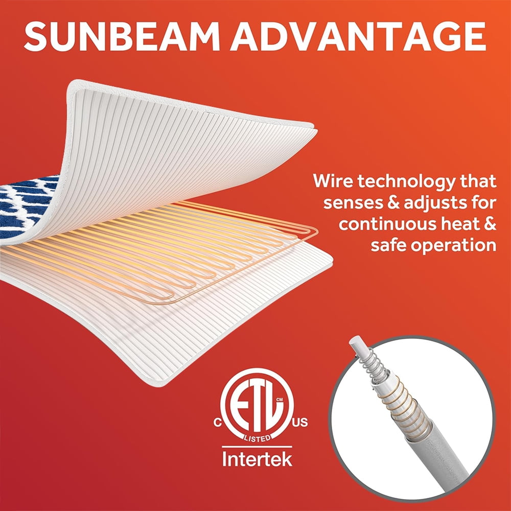 kibhous 84''X90'' Queen Size Electric Heated Blanket -with 6 Heating Levels ,20-Hour Selectable Auto Shut-Off (Blue)