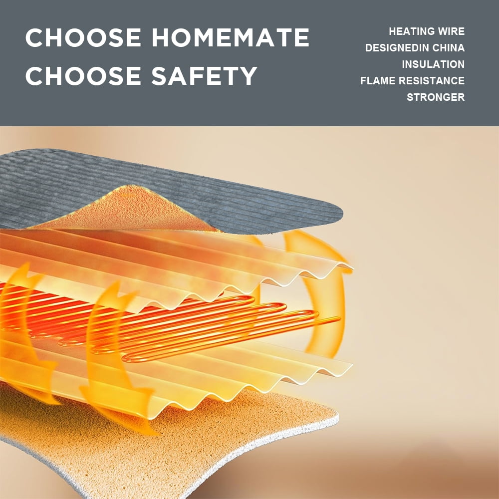 kibhous Electric Blanket Full Size, Brushed Flannel+Shu velveteen, 10 Heating Levels and 1-8 Hour Automatic Shutdown, Machine Washable, Gray, 72 "x 84"