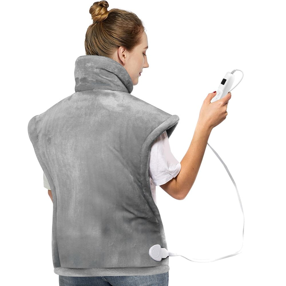 kibhous Heating Pad for Back, Neck and Shoulders, 24 x 33 inches with 10 Heating Levels ,Grey