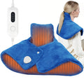 kibhous Electric Heat Pad for Neck and Shoulders, Heating Pad with 4 Heat Settings & Auto Shut Off, Machine Washable Heating Pad, Gifts for Family, Blue