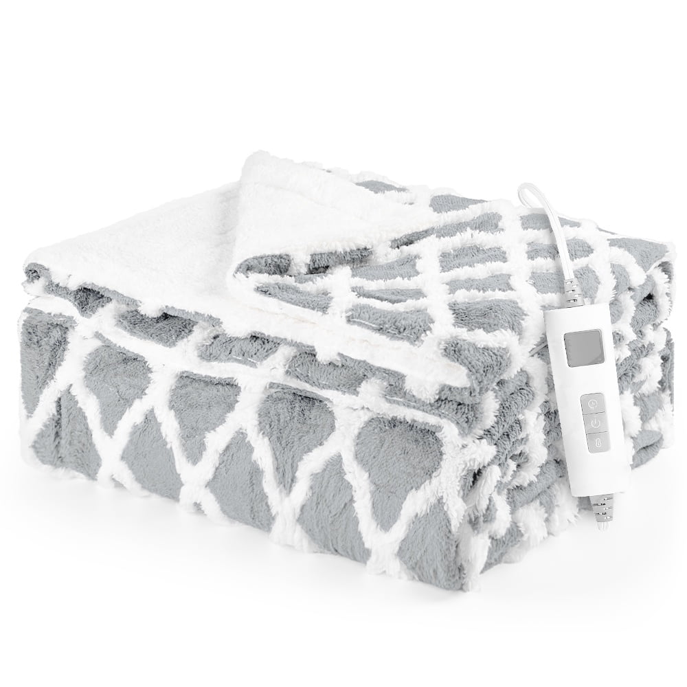 72''X84'' Full Size Electric Heated Blanket-with 6 Heating Levels ,20-Hour Selectable Auto Shut-Off (Gray)