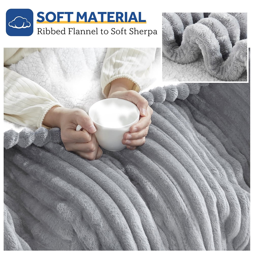 Electric Heated Blanket Twin size - 62"x84" Heating Blanket with 8 hours Auto-off, 10 Level Over-heat Protection, Soft Flannel