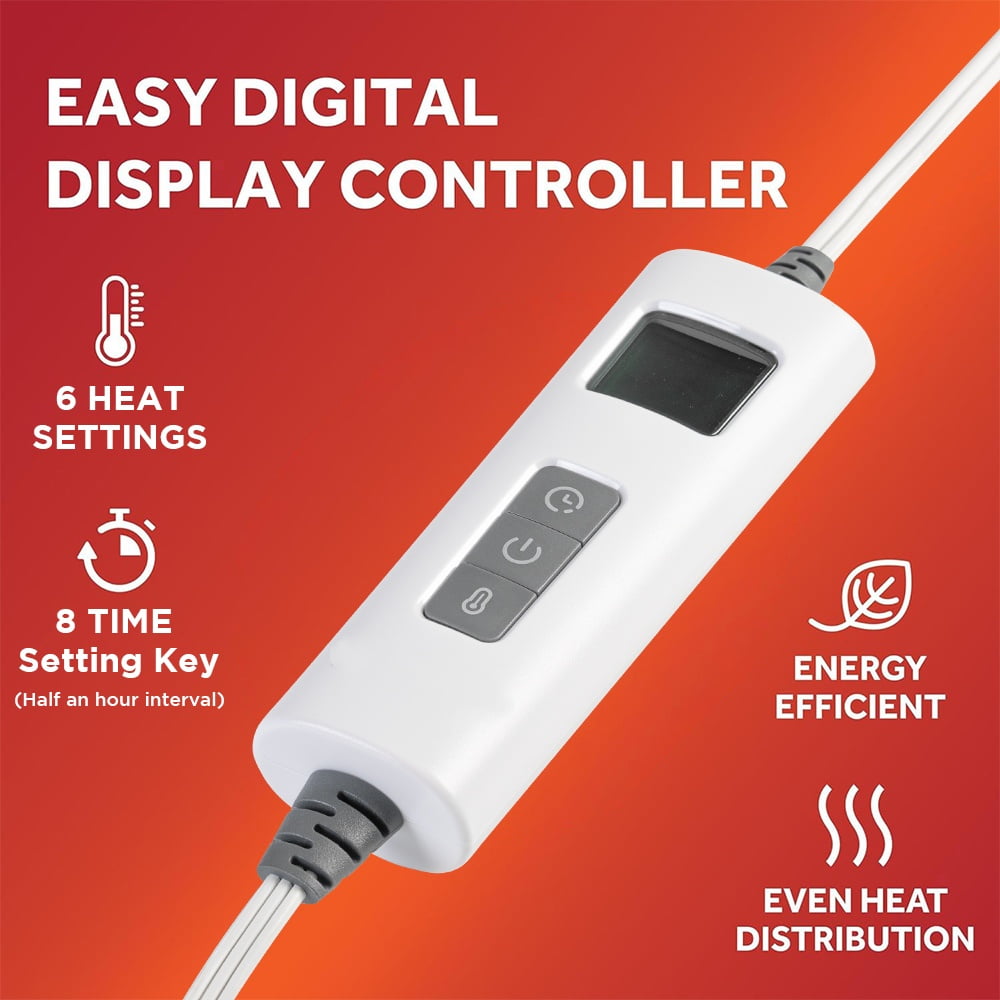 kibhous 50''X60'' Electric Heated Throw Blanket -with 6 Heating Levels , ETL Certified Machine Washable (Orange)