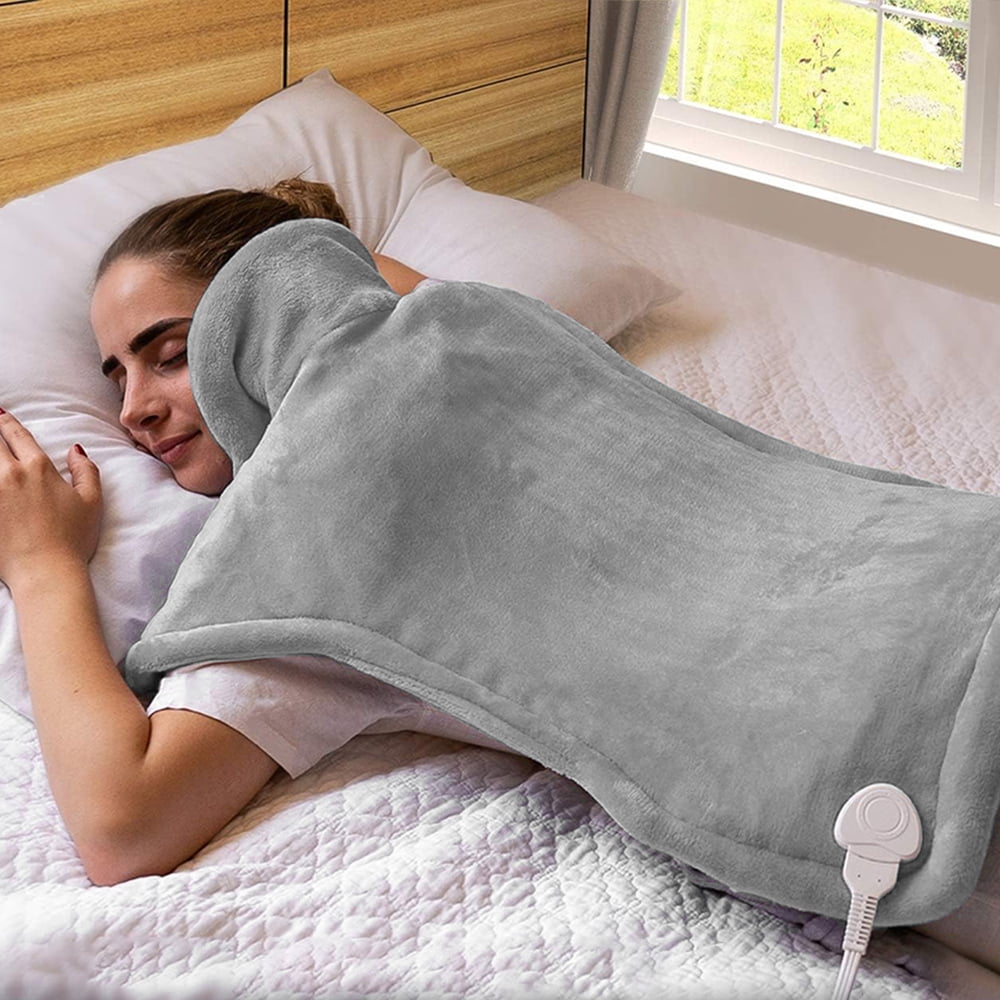 kibhous Heating Pad for Back, Neck and Shoulders, 24 x 33 inches with 10 Heating Levels ,Grey