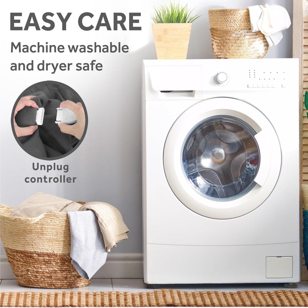 Electric Heated Blanket 84"×90" Flannel Blanket with 10 Heating Levels & 8 Hours Auto Off Fast Heating, Beige