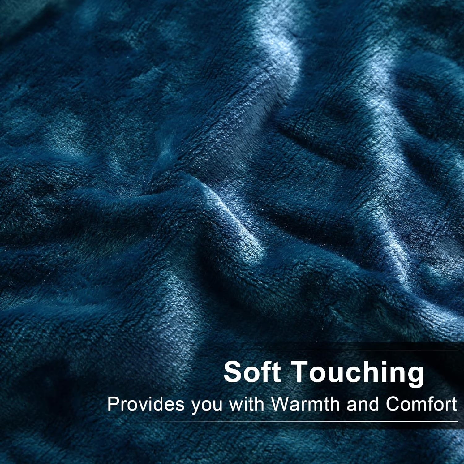 Throw Blanket for Couch - Thick and Warm Blanket for Winter, Soft and Fuzzy Throw Blanket for Sofa, Fall Throw Blanket, 63" × 51" Letter Printed Blanket, Blue