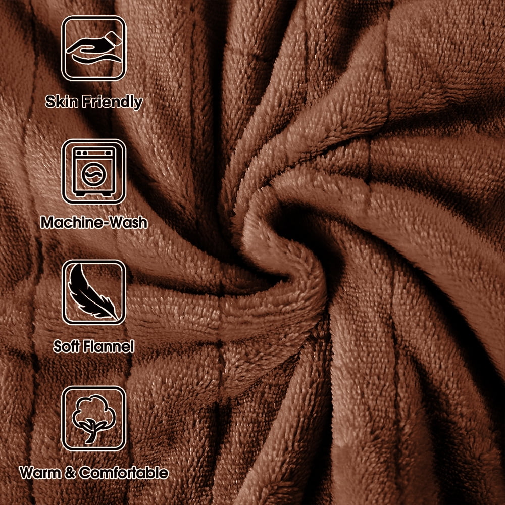 kibhous Electric Heated Throw Blanket 50''x60'' with 3 Heating Levels, Automatically Shut Down after 4h with Overheat Protection Machine Washable(Brown)