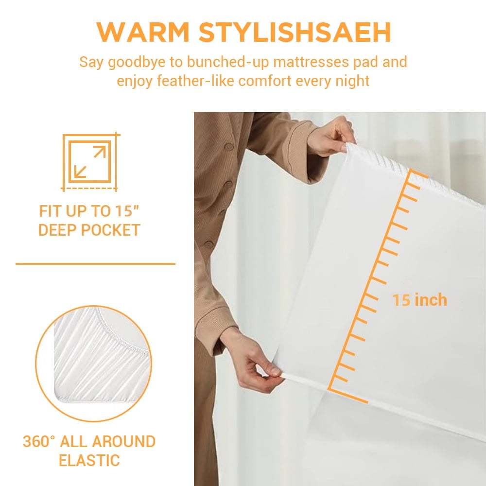 Heated Mattress Pad Queen Size, 80"x60" Electric Bed Warmer with Dual Controller 6 Heat Settings & Auto off, Deep Pocket Fit Machine Washable, Gray