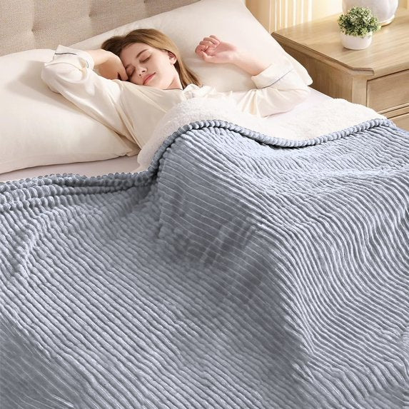 COWIN Electric Blanket Full Size, Brushed Flannel+Cotton Fleece, 10 Heating Levels and 1-8 Hour Automatic Shutdown, Machine Washable, Silvery Gray, 72 "x 84"