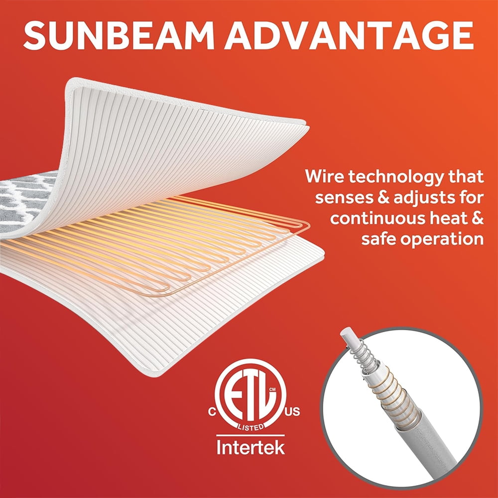 kibhous 84''X90'' Queen Size Electric Heated Blanket-with 6 Heating Levels , 20-Hour Selectable Auto Shut-Off (Gray)