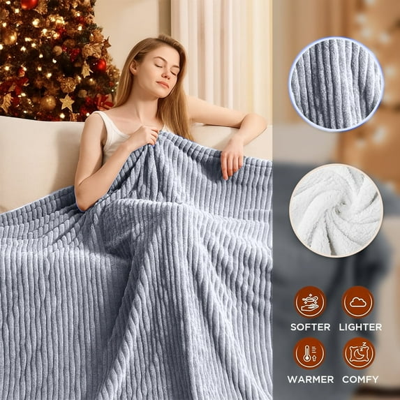 COWIN Electric Blanket Full Size, Brushed Flannel+Cotton Fleece, 10 Heating Levels and 1-8 Hour Automatic Shutdown, Machine Washable, Silvery Gray, 72 "x 84"