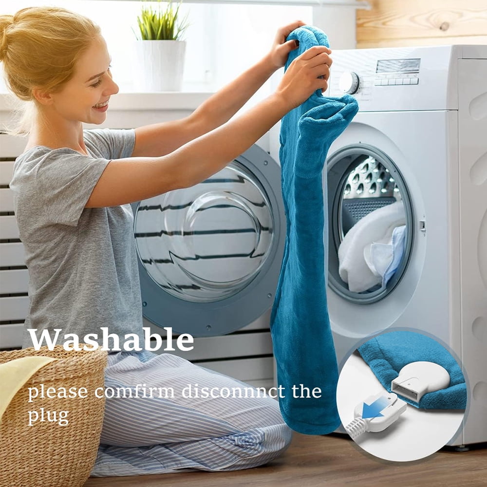 kibhous Heating Pad for Back, Neck and Shoulders, 24 x 33 inches with 10 Heating Levels ,Blue